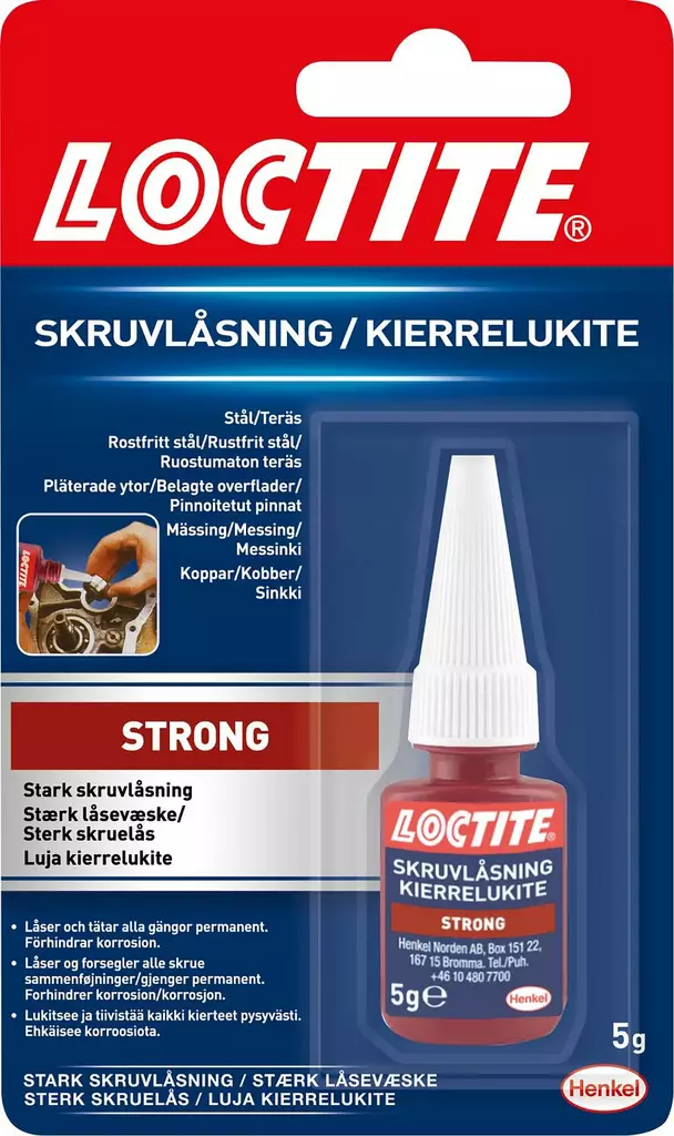 Loctite ruuvi- ja laakerilukite voimakas 5g - Liimat,lukitteet ja tiivistäminen - 5010266352459 - 1