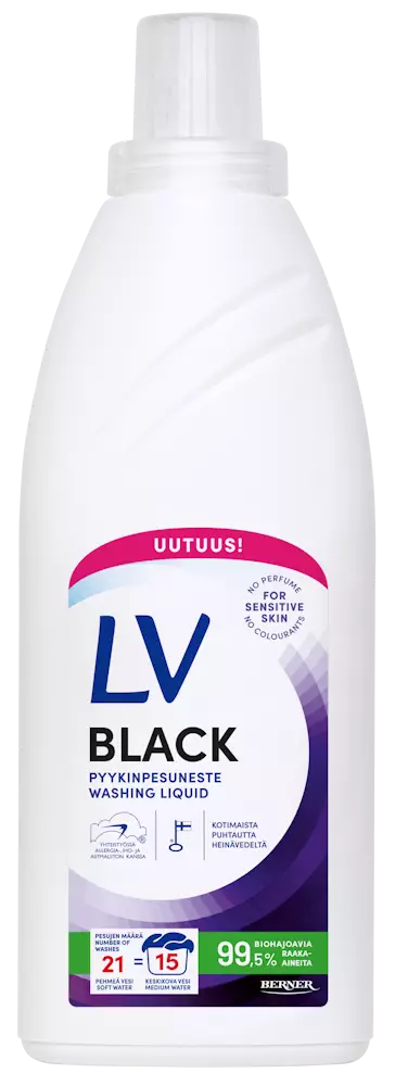 LV Black pyykinpesuneste 750ml - Pyykinpesu- ja huuhteluaineet - 6414505206319 - 1