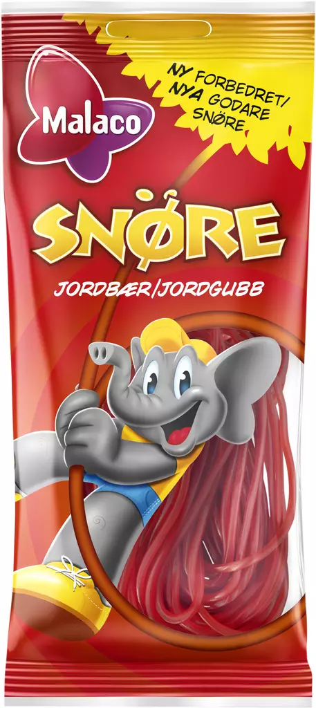 Malaco Snöre mansikkanauha 94 g - Karkit - 5700417990219 - 1