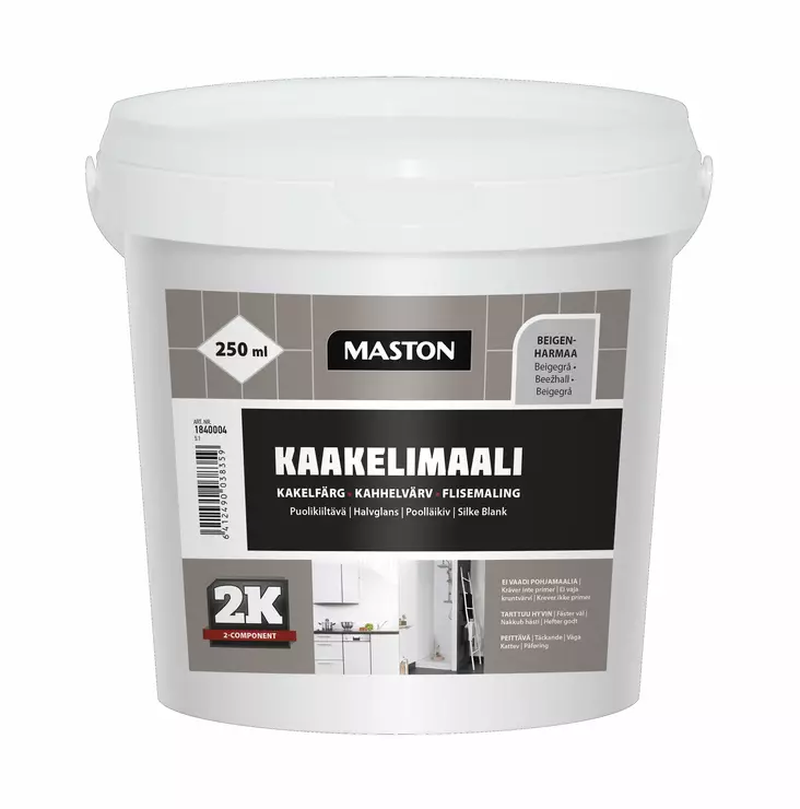 Maston Kaakelimaali Beigenharmaa 250ml - Kaakelimaalit - 6412490038359 - 2