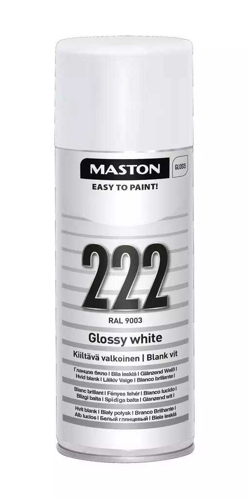 Maston Spraymaali 100- Kiiltävä valkoinen 222 400ml - Spraymaalit - 6412491002229 - 3