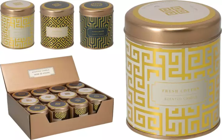 Mocca Royals Tuoksukynttilä metallirasiassa 7x8cm, lajitelma - Tuoksukynttilät - 8721037554619 - 1