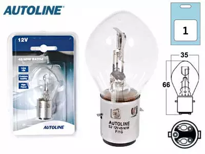 Mopopolttimo 45/40W BA20D 12V - Halogen ajovalot ja polttimot - 6438255127489 - 1