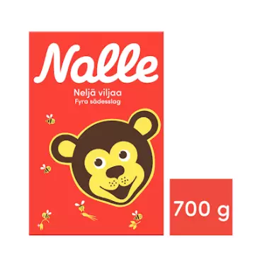 Nalle 4-viljan täysjyvähiutale 700g - Muut hiutaleet - 6416597114619 - 1