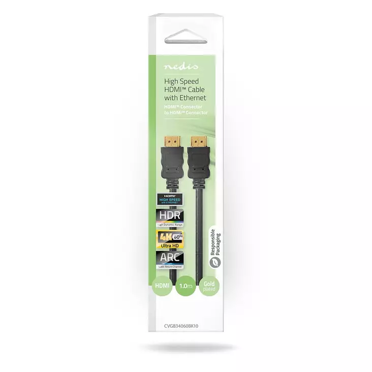 Nedis hdmi-kaapeli 3m 4K/60Hz - Näyttökaapelit - 5412810454969 - 1