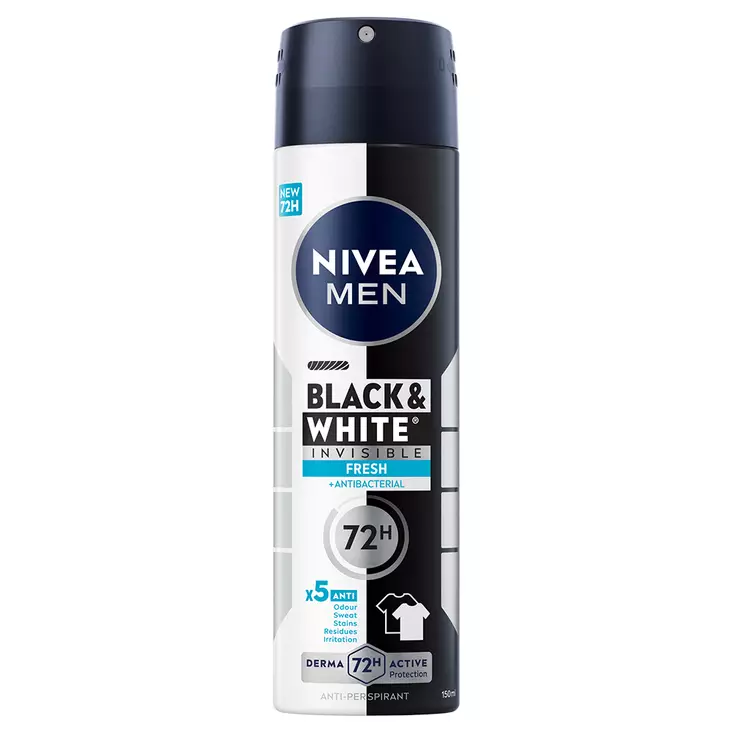 Nivea Men Deo Spray Black & White Invisible Fresh antiperspirant 150ml - Miesten deodorantit - 4006000104799 - 1