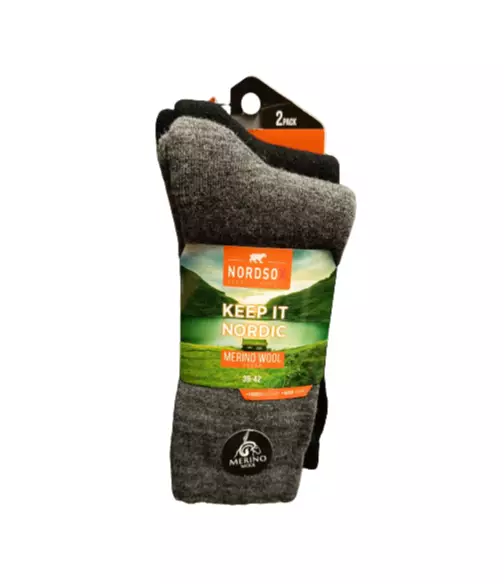 Nordsox merinovillasukka 2-pack 39-42 - Miesten sukat - 6438159996969 - 1