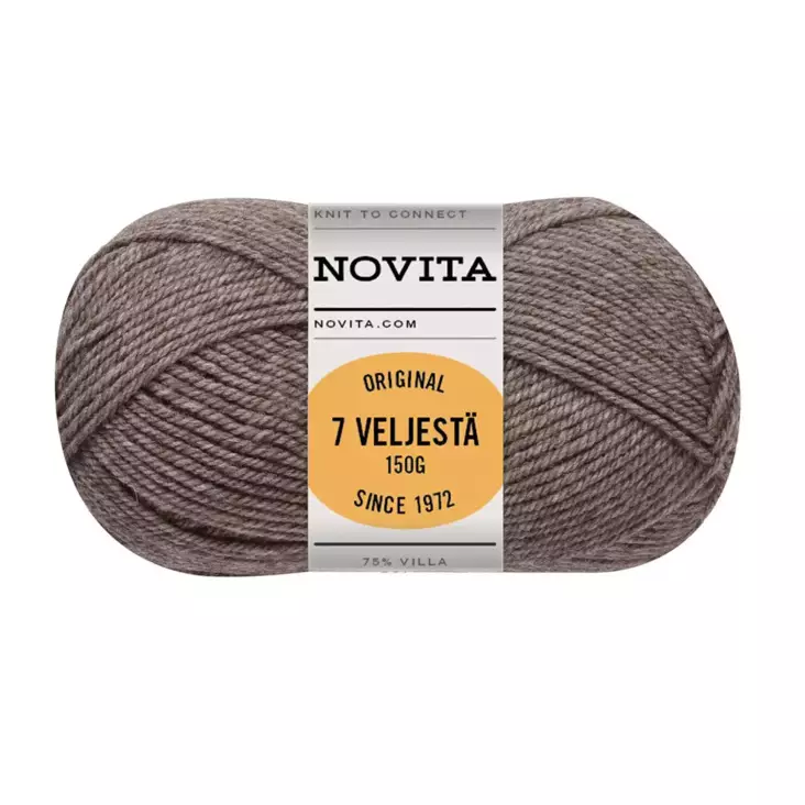 Novita 7 Veljestä Original 150 g villasekoitelanka, Nutria 009 - Langat - 6412618214009 - 1