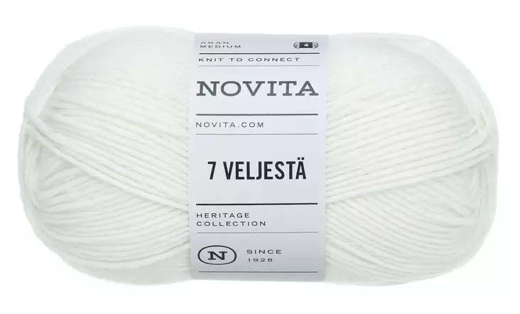 Novita lanka 7 Veljestä 100 g valkoinen - Langat - 6412618201139 - 1