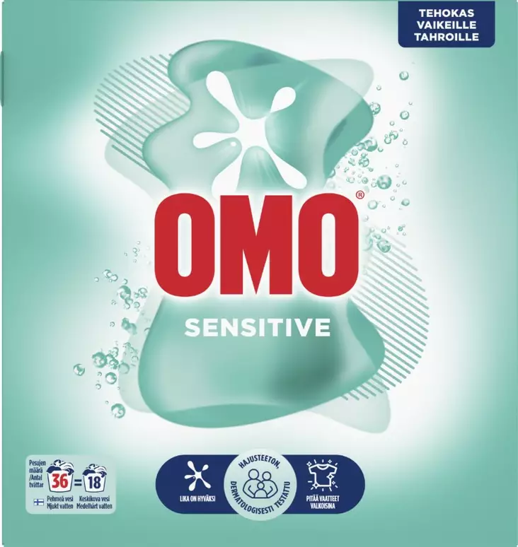 Omo pyykinpesujauhe Sensitive 1,26kg - Pyykinpesu- ja huuhteluaineet - 8712561420419 - 1