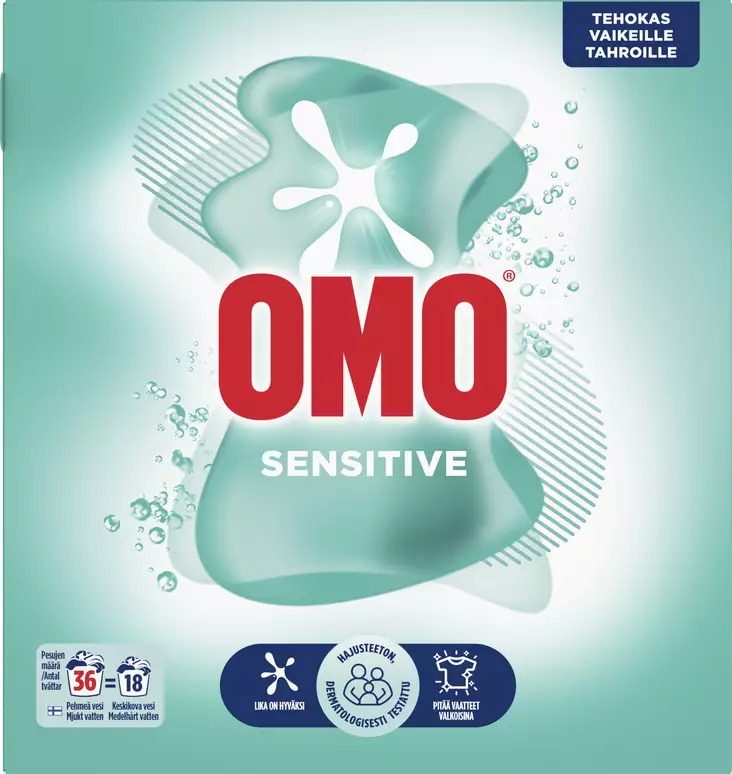 Omo pyykinpesujauhe Sensitive 1,26kg - Pyykinpesu- ja huuhteluaineet - 8712561420419 - 1