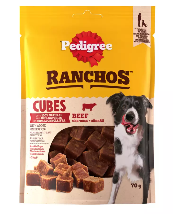 Pedigree Ranchos Cubes härkä 70g - Koiran herkut - 4008429171659 - 1
