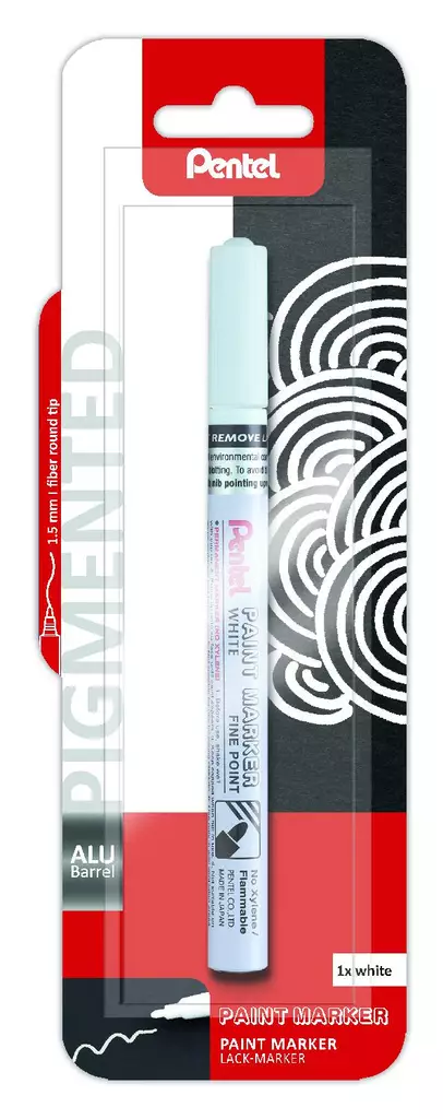 Pentel Maalikynä XMSP10 fine valkoinen - Tussit, kuitukynät ja korostuskynät - 4016284338599 - 1
