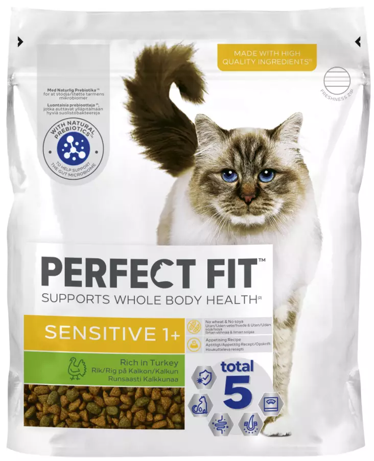Perfect Fit Sensitive 1+ Kalkkunaa 750g - Kissan kuivaruoat - 4008429160349 - 1