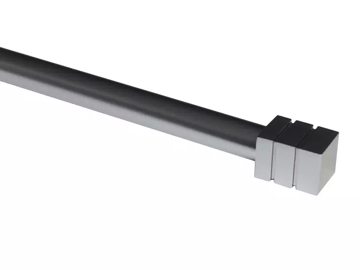 Pisla Saga verhotanko 120-210 cm teräs/mattakromi - Verhotangot ja verhotarvikkeet - 6414676025849 - 1