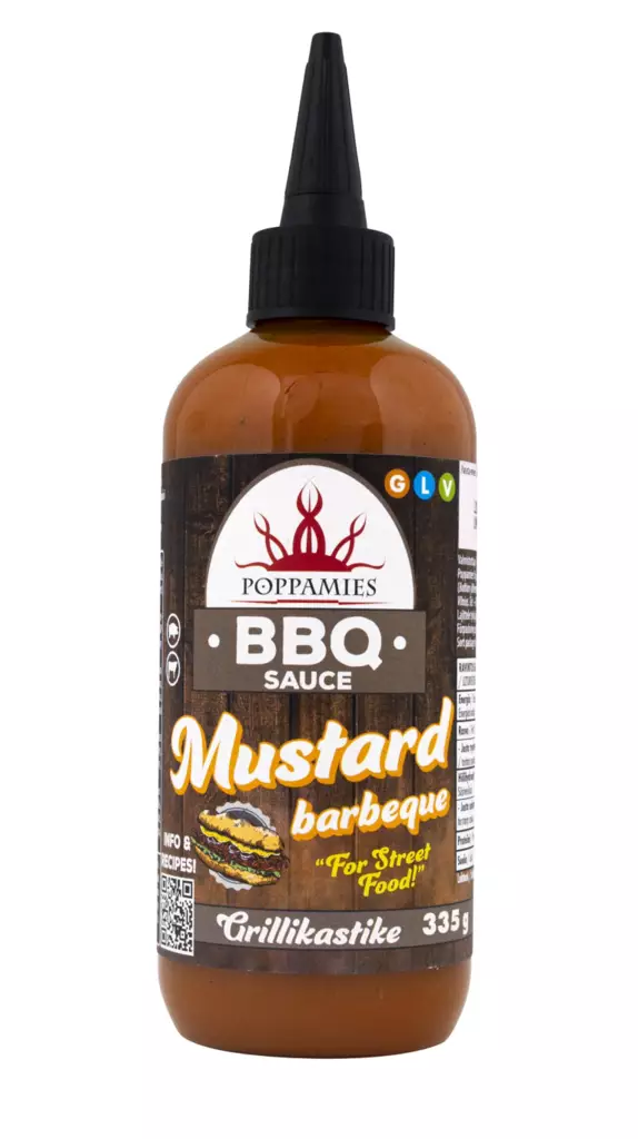 Poppamies bbq sauce Mustard 335g - Majoneesit,maustekastikkeet ja tahnat - 6430078921039 - 1