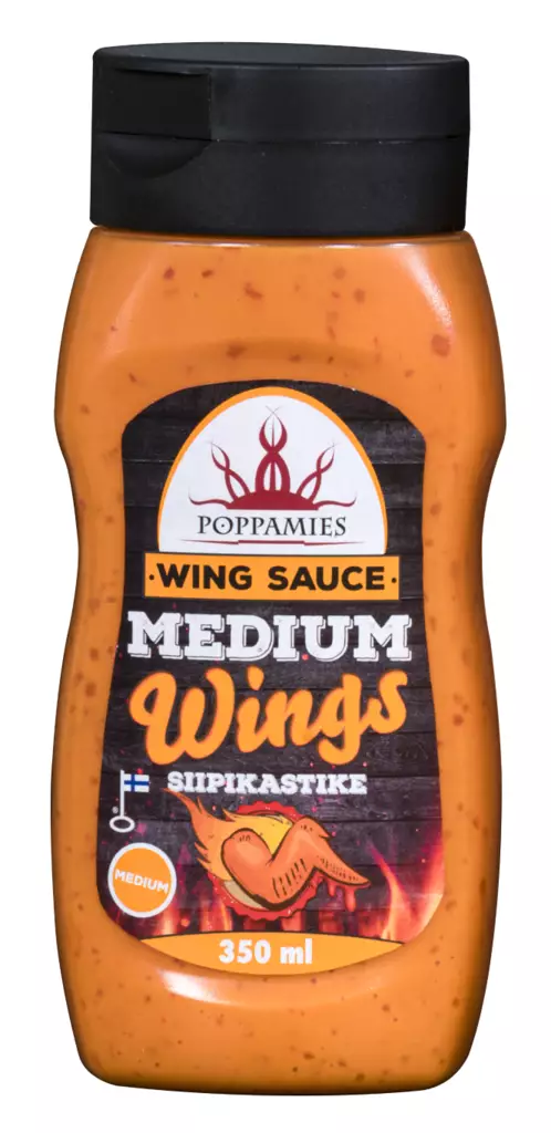 Poppamies medium wings siipikastike 350ml - Majoneesit,maustekastikkeet ja tahnat - 6430034018179 - 1