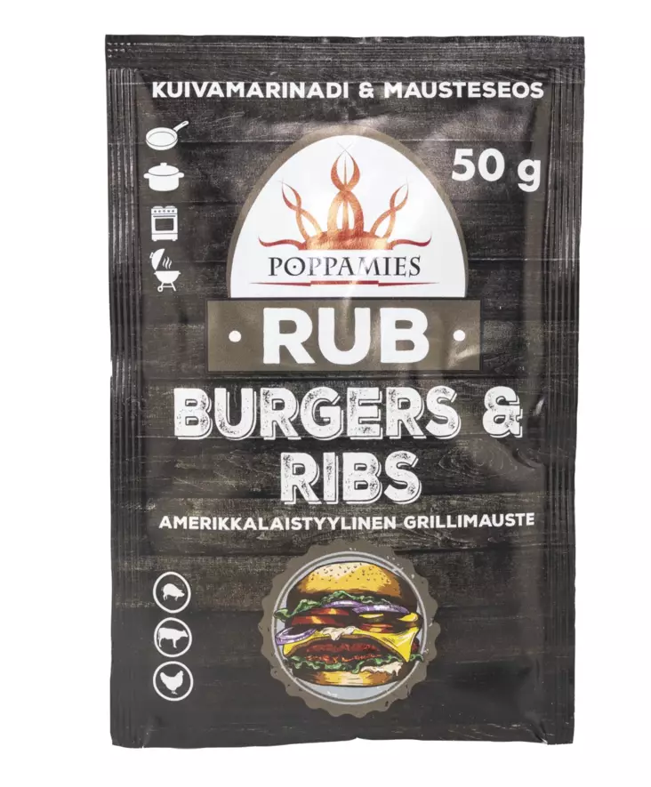 Poppamies rub burgers&ribs 50g - Mausteet - 6430078920919 - 1