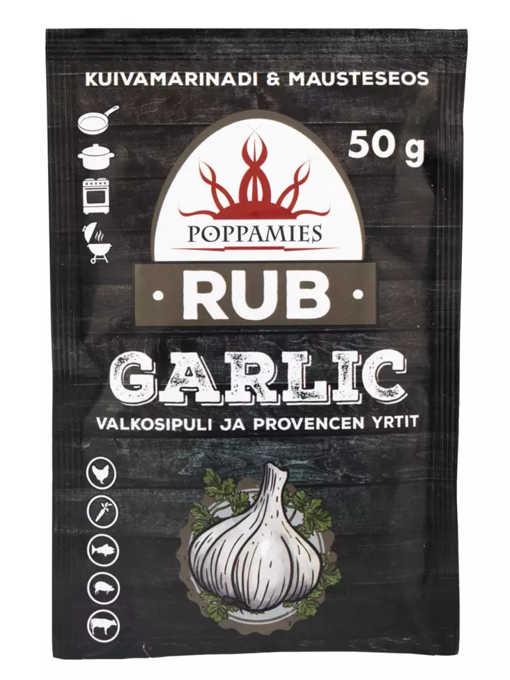 Poppamies Rub Garlic 50g - Elintarvikkeet - 6430078921169 - 1