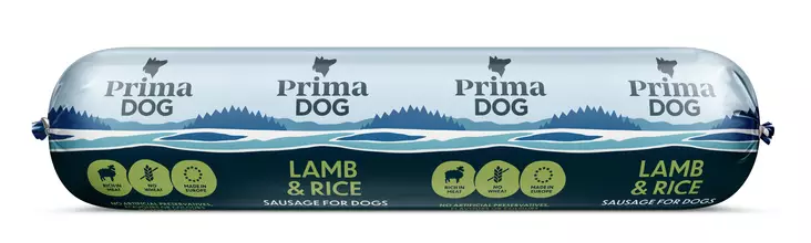 PrimaDog Lammas-riisi makkara 800g - Koiran märkäruoat - 6430062460919 - 1