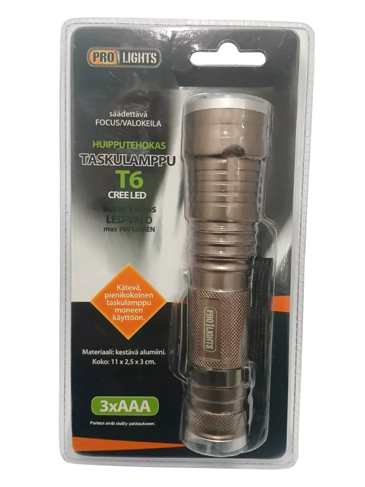 Pro1 Lights Taskulamppu T6 CREE LED 3xAAA - Otsalamput - 6438159055789 - 1
