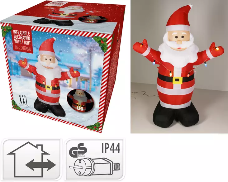 Puhallettava joulupukkikoriste 160cm - Joulukoristeet - 8720573024709 - 1