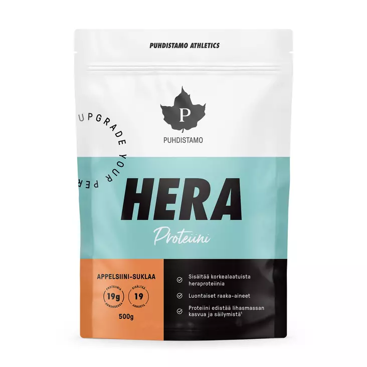 Puhdistamo Athletics Heraproteiini Appelsiini-Suklaa 500 g - Urheiluravinteet ja -valmisteet - 6430028420339 - 1