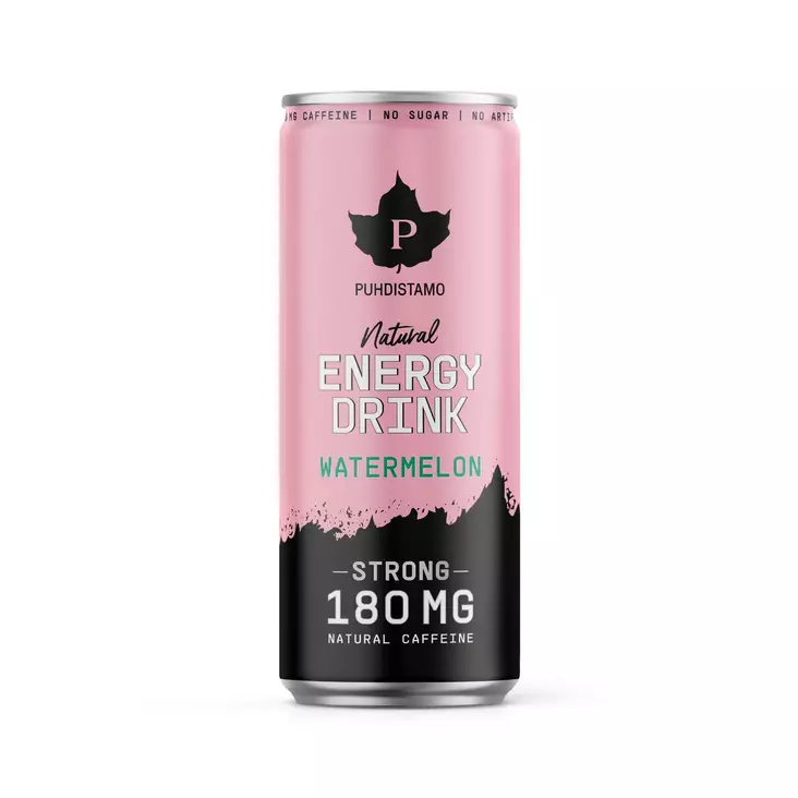Puhdistamo Natural Energy Drink Strong Watermelon 330 ml - Virvoitusjuomat ja mixerit - 6430039229679 - 1