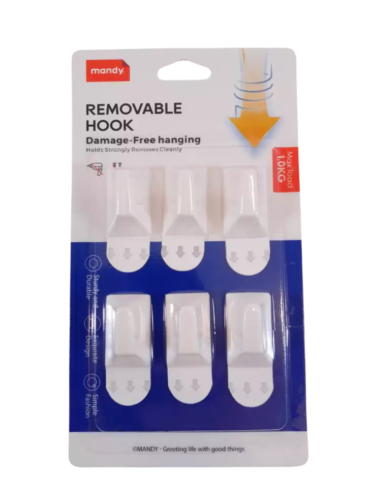Ripustuskoukku 6kpl 1,9x3x1,5cm - Koukut ja naulakot - 6438506002039 - 1