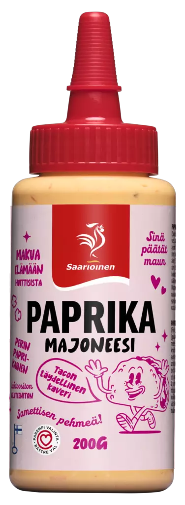 Saarioinen paprikamajoneesi 200g - Majoneesit,maustekastikkeet ja tahnat - 6412000014019 - 1