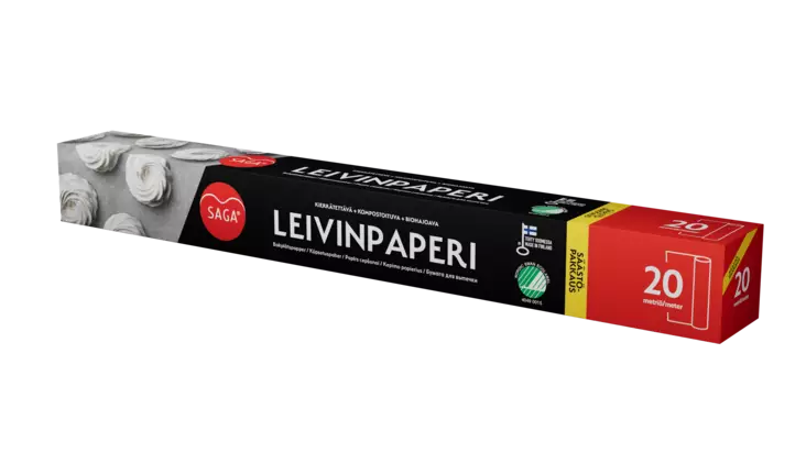 Saga leivinpaperi 38cm x 20m terällinen - Voi- ja leivinpaperit - 6414300008149 - 1