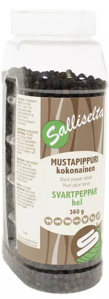 Sallinen Mustapippuri kokonainen 360g - Mausteet - 6436501005239 - 1