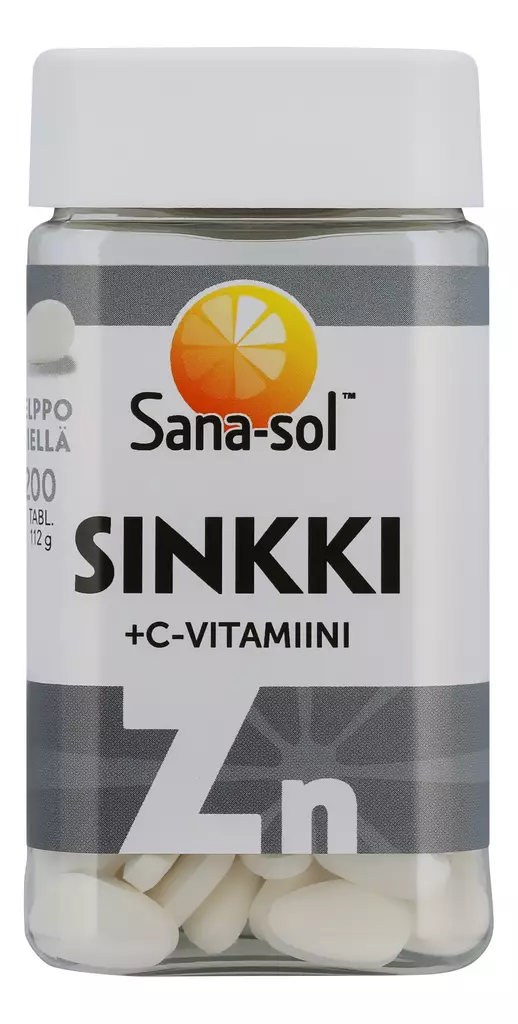 Sana-Sol Sinkki+C-vitamiini 200tabl 112g - Vitamiinit ja mineraalit - 5702071385349 - 1