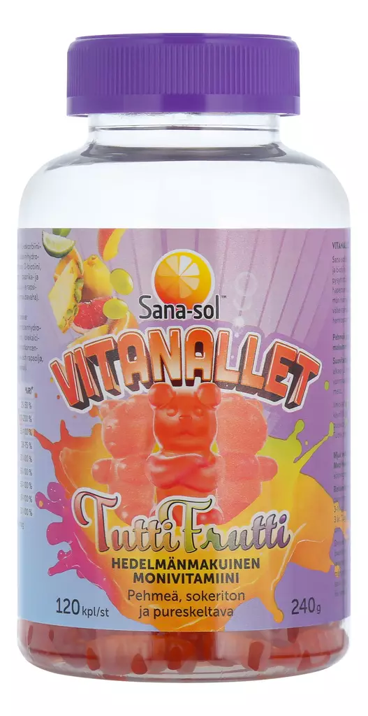 Sana-sol Vitanallet Tuttifrutti monivita - Vitamiinit ja mineraalit - 7070866037109 - 1