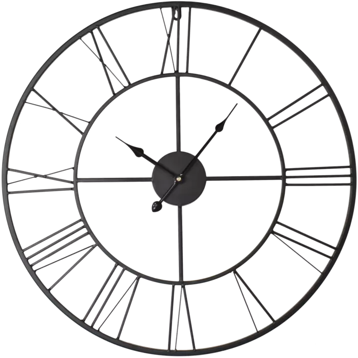 Seinäkello metallinen musta 60cm - Seinäkellot - 4740100798129 - 1