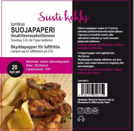 SIISTIKOKKI SUOJAPAPERI ILM.FRIT.KEITTIM - Suodatinpussit ja airfryersuojat - 6438159896139 - 1