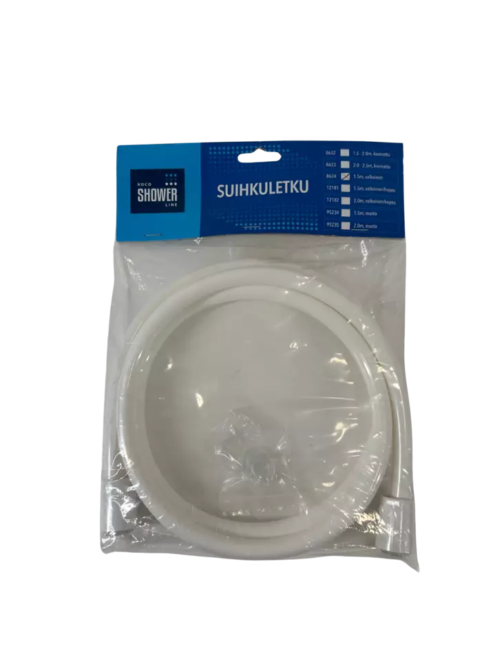 Suihkuletku 1,5m valkoinen - Suihkuletkut - 6438159086349 - 1