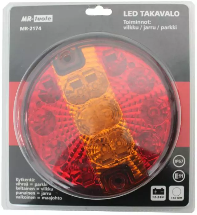 Takavalo led 12/24V pyöreä matala - Peräkärryn valot ja heijastimet - 6430074690199 - 1