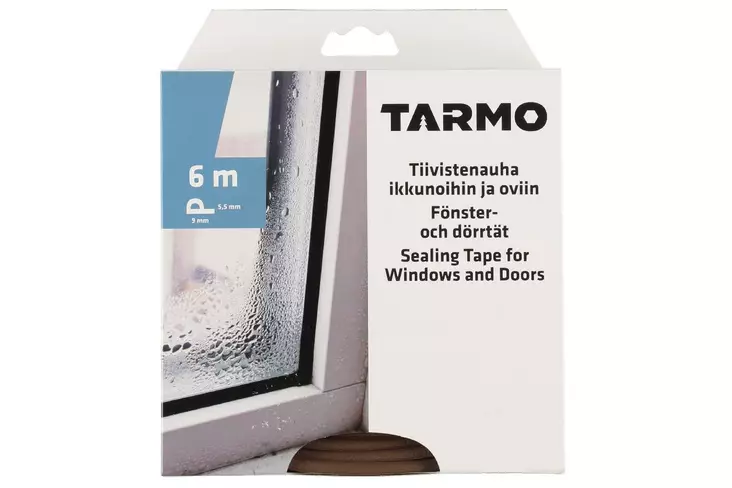 Tarmo ikkunatiiviste p-profiili ruskea - Ovi- ja ikkunatiivisteet - 6410412062529 - 1