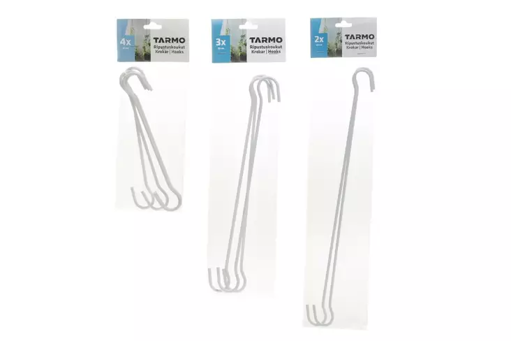 Tarmo ripustuskoukut valkoinen - Muut pienrautatarvikkeet - 6410411818769 - 2