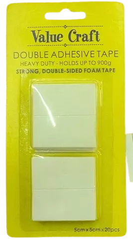 Tarratyyny kaksipuoleinen 20kpl 5x5cm - Teipit - 6438159151429 - 1