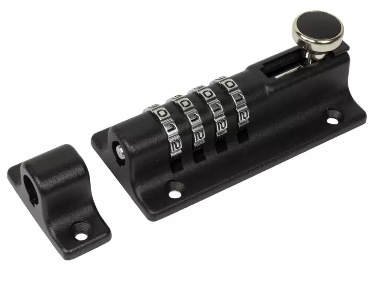 Työntösalpa numerokoodilukolla musta - Ovenkahvat ja helat - 6414676023869 - 1