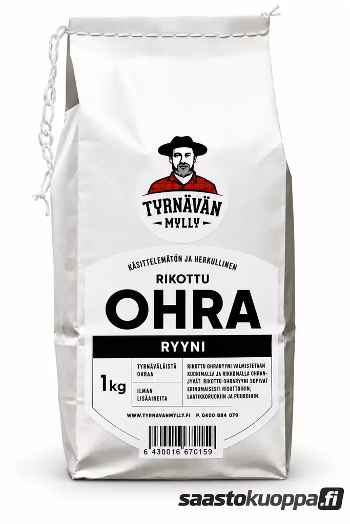 Tyrnävän mylly rikottu ohraryyni 1kg - Muut hiutaleet - 6430016670159 - 1