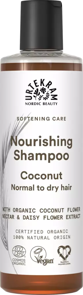 Urtekram shampoo 250ml kookos - Hiustenhoitoaineet - 5765228837719 - 1