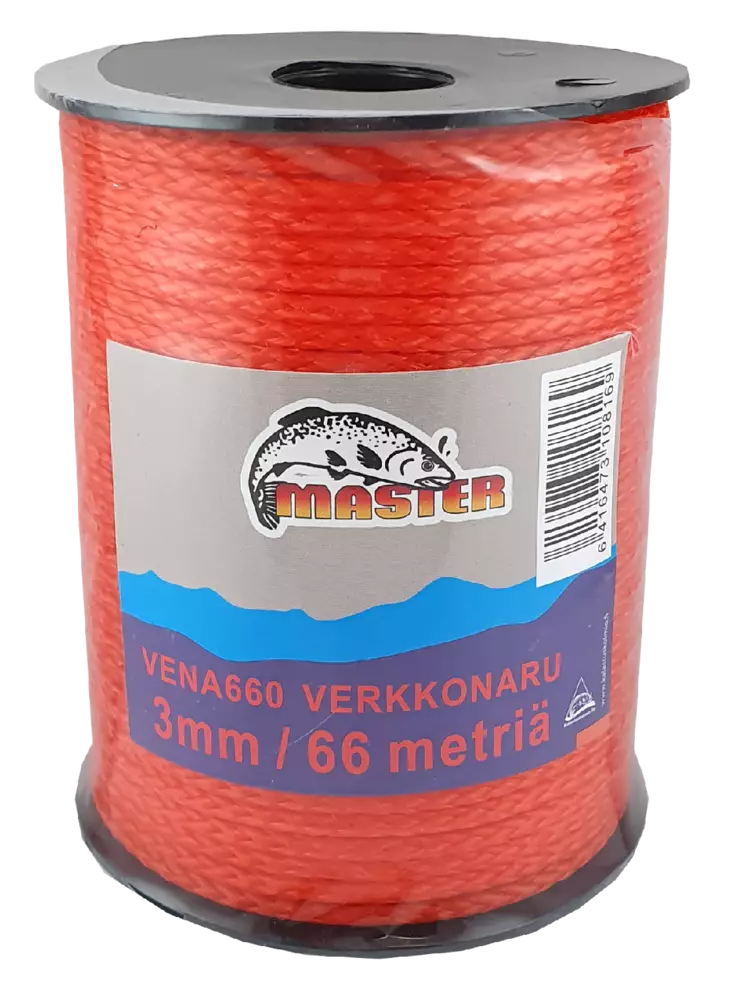 Verkkonaru master kelluva 66m/3mm oranssi - Kalaverkot ja verkkotarvikkeet - 6416473108169 - 1