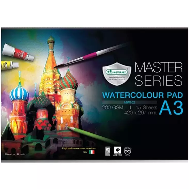 VESIVÄRILEHTIÖ A3 200G 15 SIVUA - Muut askartelutarvikkeet - 8851907218799 - 1