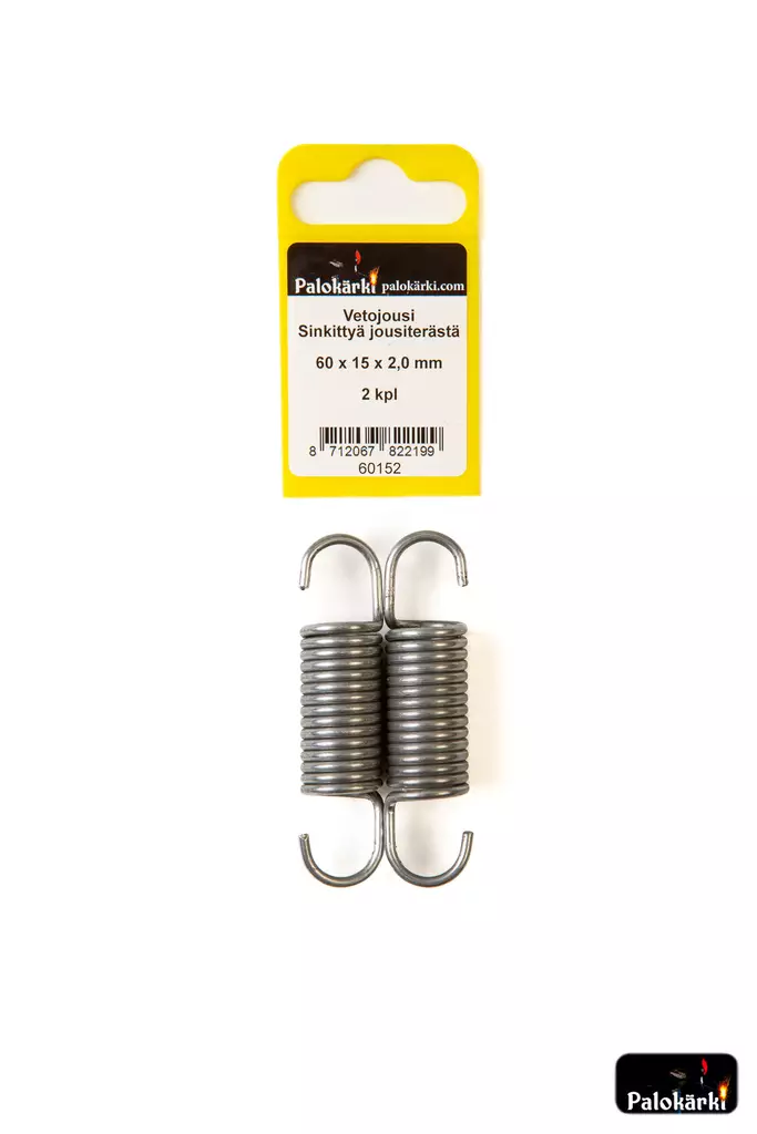 Vetojousi sinkittyä jousiterästä 60x15x2mm 2kpl - Muut kiinnitystarvikkeet ja lajitelmat - 8712067822199 - 1