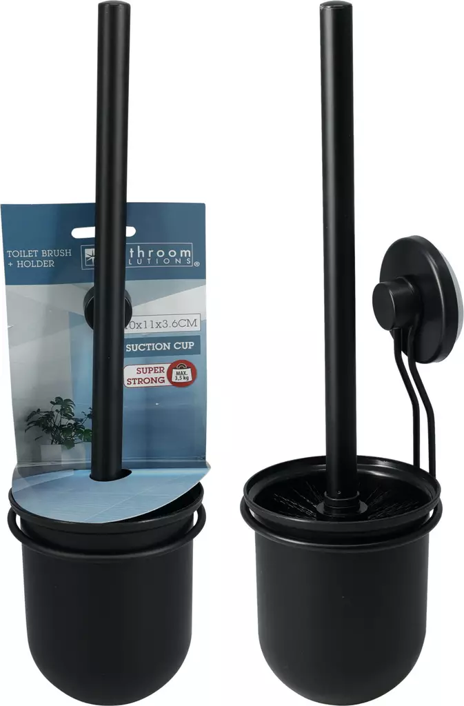 WC-harja+ teline musta - Kylpyhuoneen säilytys & saippuapullot - 8721037796859 - 1